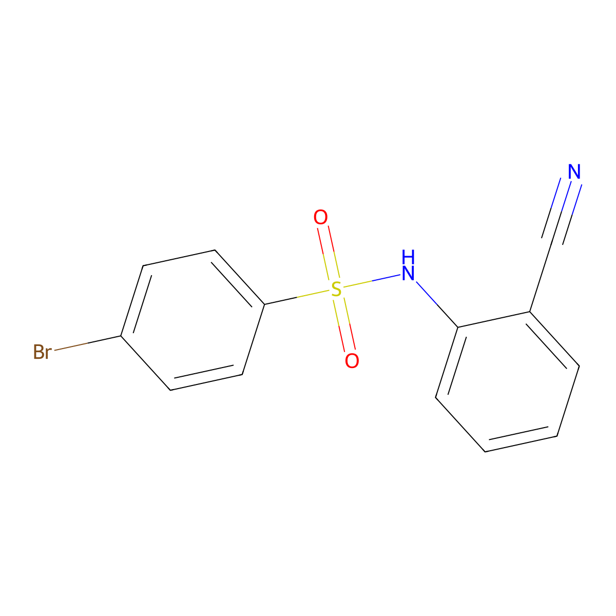 4-bromo-N-(2-cyanophenyl)benzenesulfonamide molecular structure, CAS 393128-93-3
