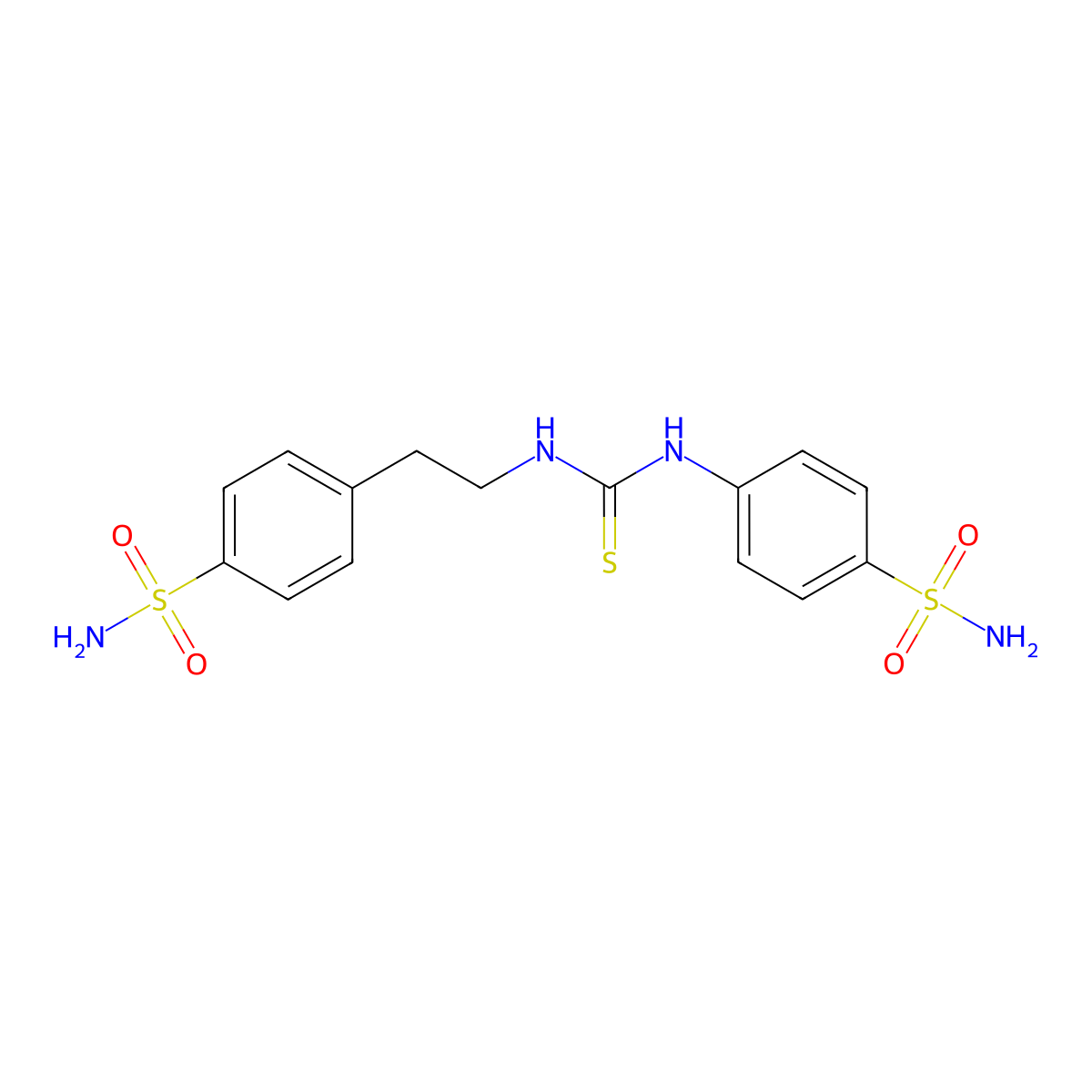 1-(4-Sulfamoylphenyl)-3-[2-(4-sulfamoylphenyl)ethyl]thiourea molecular structure, CAS 393133-73-8