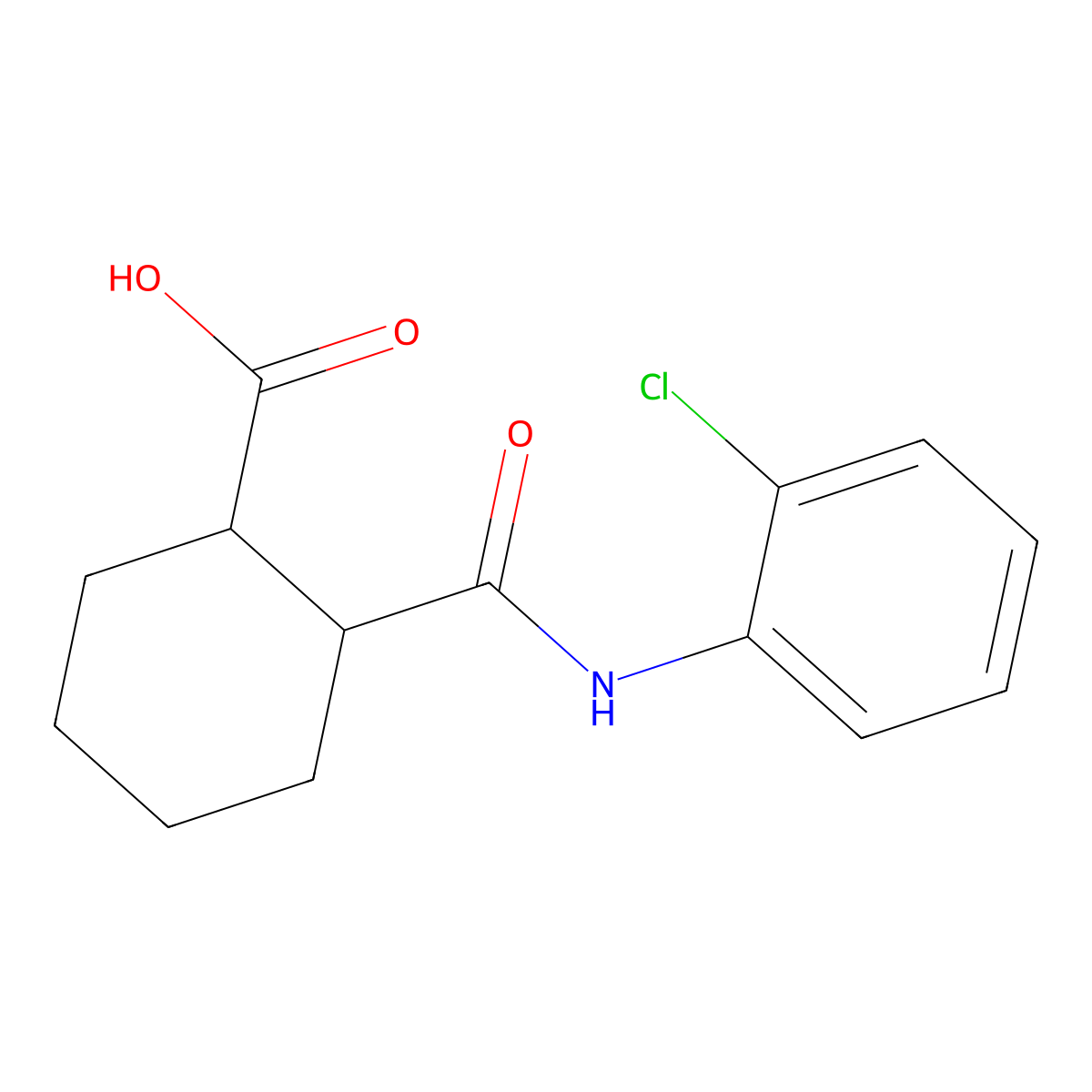2-((2-Chlorophenyl)carbamoyl)cyclohexanecarboxylic acid molecular structure, CAS 393134-39-9