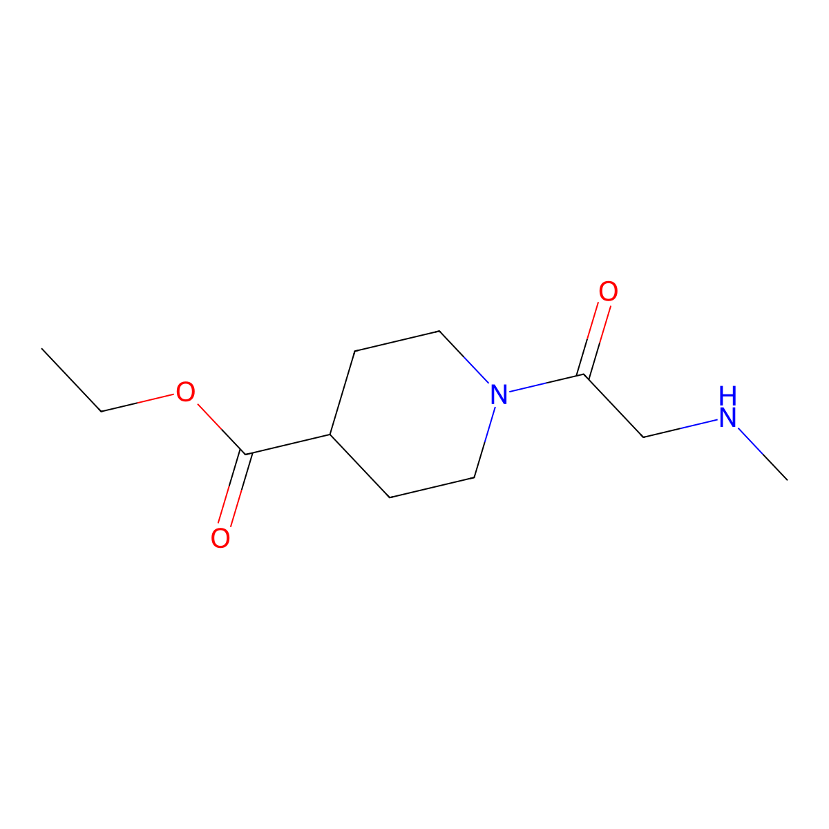 Ethyl 1-[2-(methylamino)acetyl]piperidine-4-carboxylate molecular structure, CAS 393155-08-3