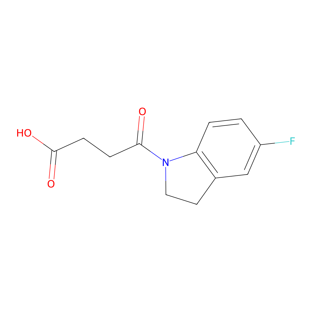 4-(5-Fluoroindolin-1-yl)-4-oxobutanoic acid molecular structure, CAS 393183-92-1
