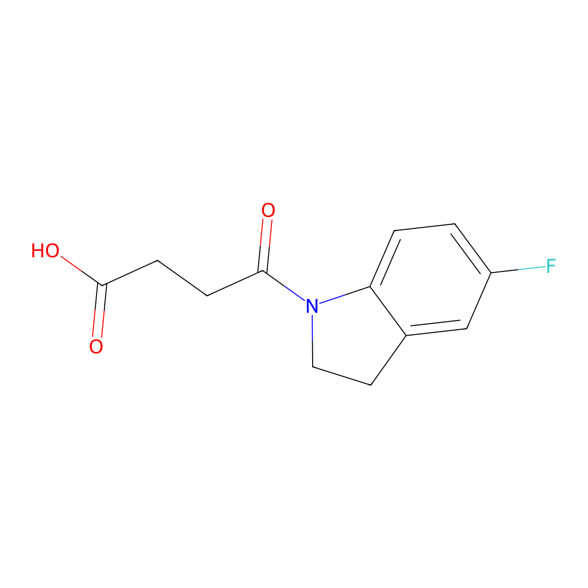 4-(5-Fluoroindolin-1-yl)-4-oxobutanoic acid molecular structure, CAS 393183-92-1