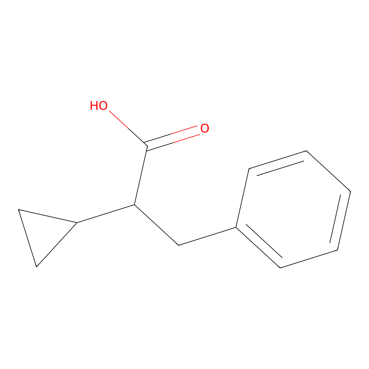 2-Cyclopropyl-3-phenylpropanoic acid molecular structure, CAS 393184-59-3