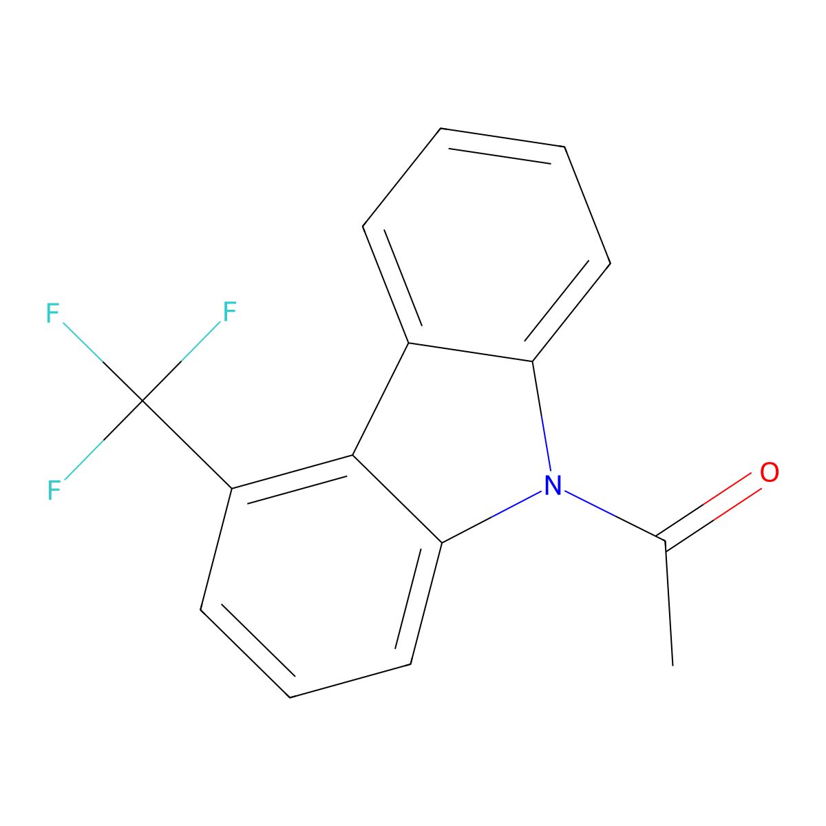 1-[4-(trifluoromethyl)-9H-carbazol-9-yl]ethan-1-one molecular structure, CAS 3932-32-9