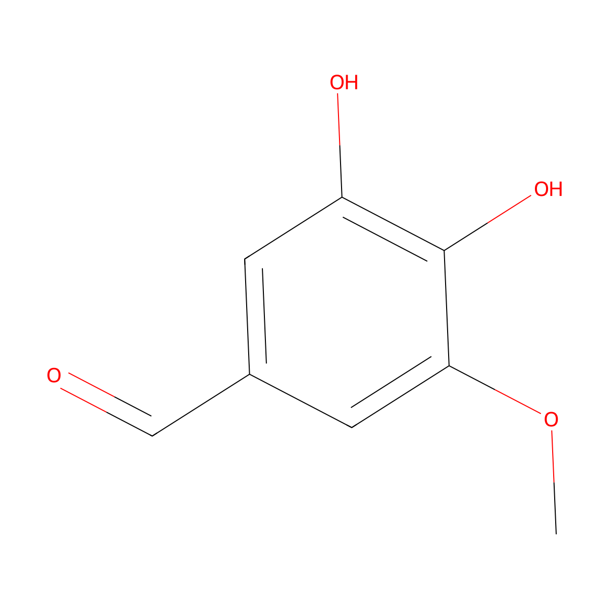3,4-Dihydroxy-5-methoxybenzaldehyde molecular structure, CAS 3934-87-0