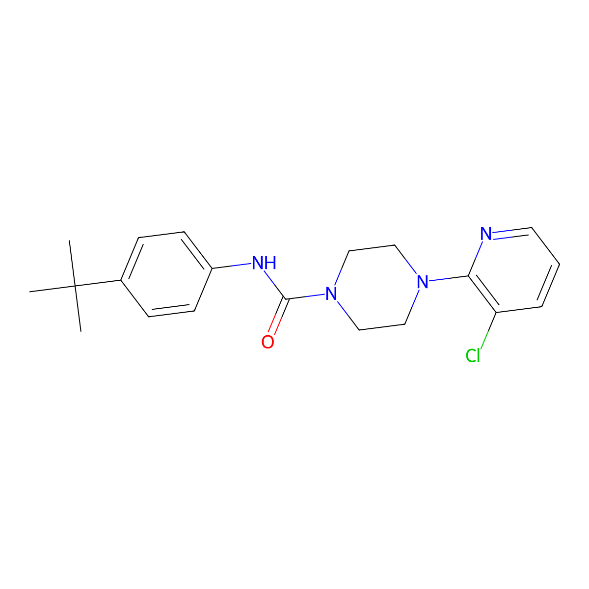 N-(4-tert-Butylphenyl)-4-(3-chloropyridin-2-yl)tetrahydropyrazine-1(2H)-carboxamide molecular structure, CAS 393514-24-4