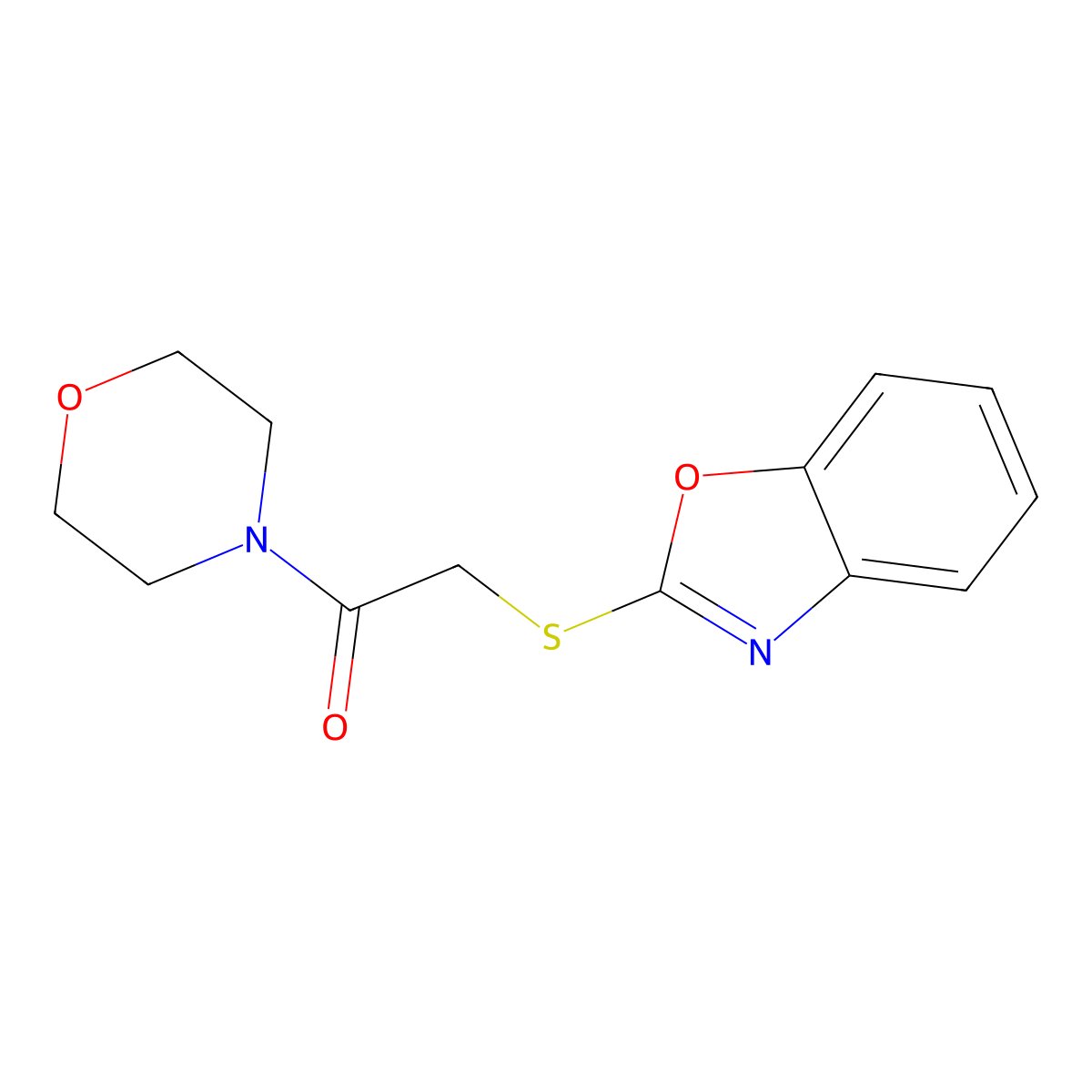 2-(1,3-Benzoxazol-2-ylsulfanyl)-1-(morpholin-4-yl)ethan-1-one molecular structure, CAS 393519-00-1