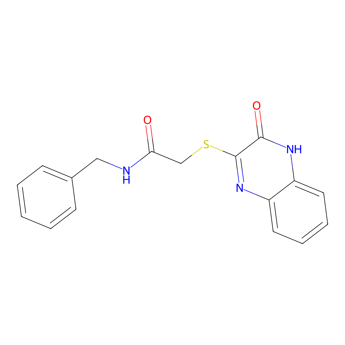 2-(3-hydroxyquinoxalin-2-ylthio)-N-benzylacetamide molecular structure, CAS 393519-12-5