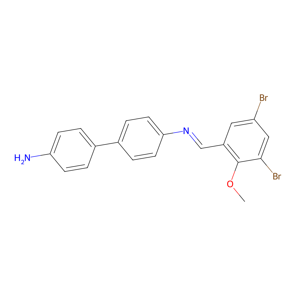 4'-{[(3,5-Dibromo-2-methoxyphenyl)methylidene]amino}[1,1'-biphenyl]-4-amine molecular structure, CAS 393523-00-7