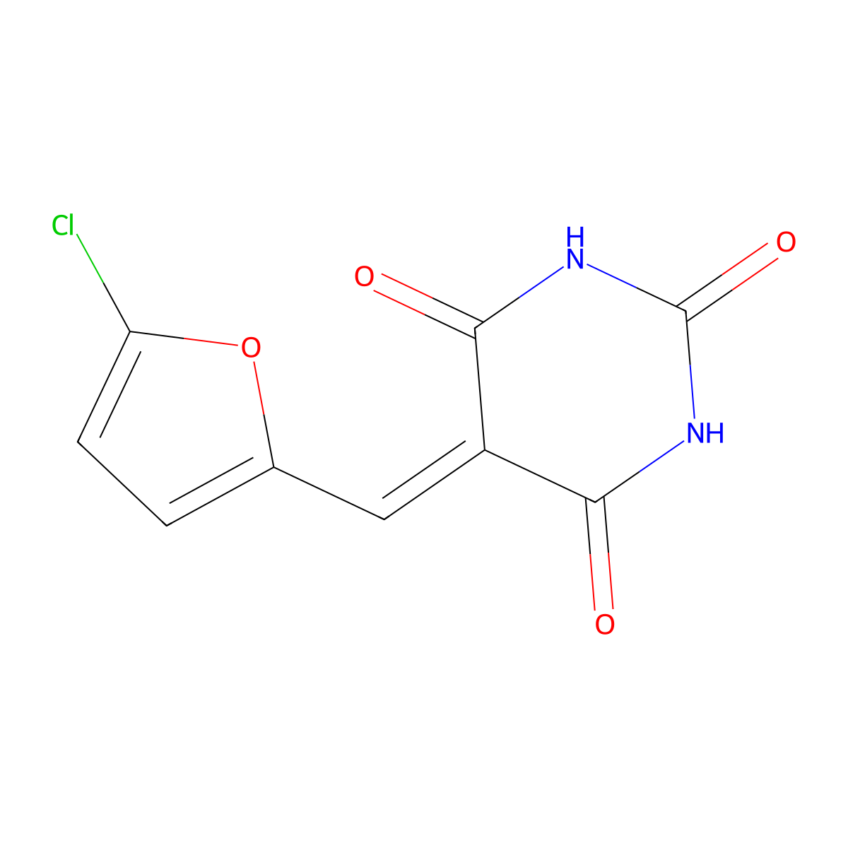 5-[(5-Chlorofuran-2-yl)methylidene]-1,3-diazinane-2,4,6-trione molecular structure, CAS 393524-26-0