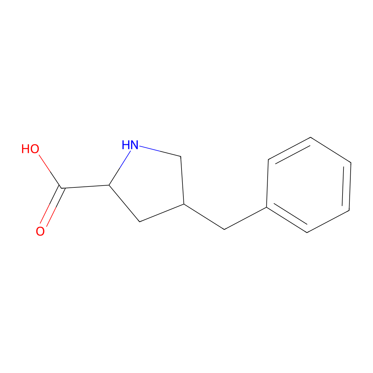 (2S,4R)-4-benzylpyrrolidine-2-carboxylic acid molecular structure, CAS 393524-67-9