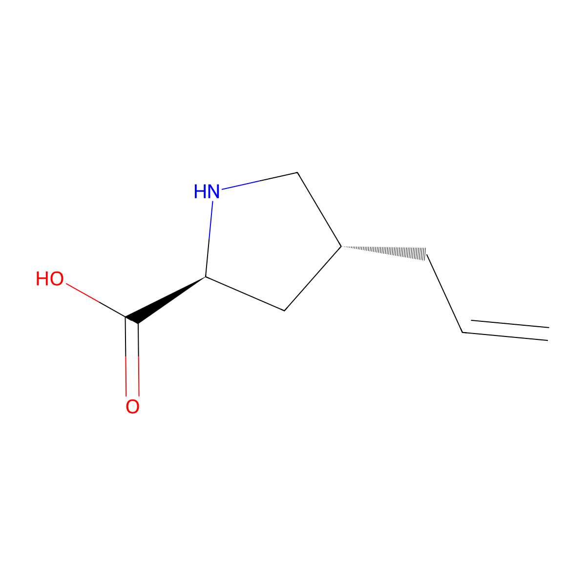 (2S,4R)-4-Allylpyrrolidine-2-carboxylic acid molecular structure, CAS 393524-70-4