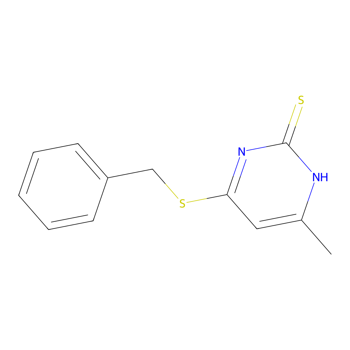 4-Methyl-6-(phenylmethylthio)pyrimidine-2-thiol molecular structure, CAS 393524-71-5