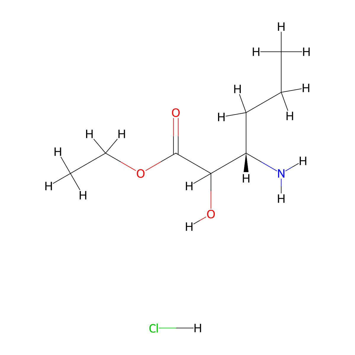 ethyl (3S)-3-amino-2-hydroxyhexanoate hydrochloride molecular structure, CAS 393525-41-2