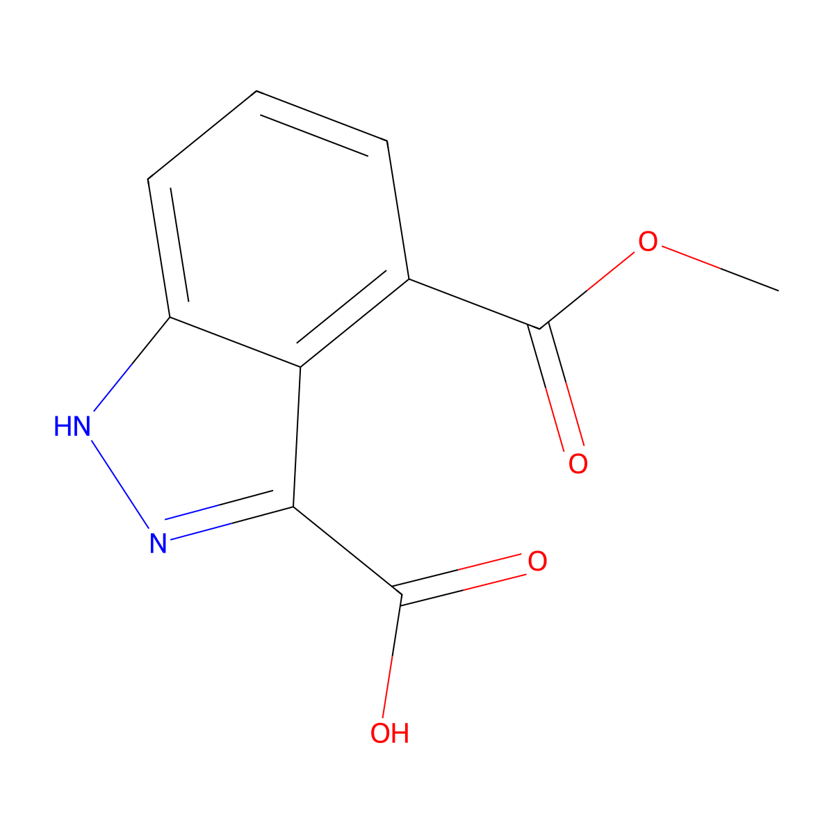 4-(methoxycarbonyl)-1H-indazole-3-carboxylic acid molecular structure, CAS 393553-44-1