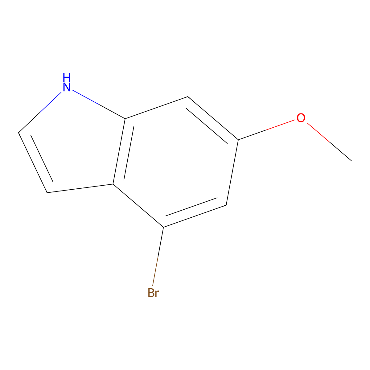 4-bromo-6-methoxy-1H-indole molecular structure, CAS 393553-55-4