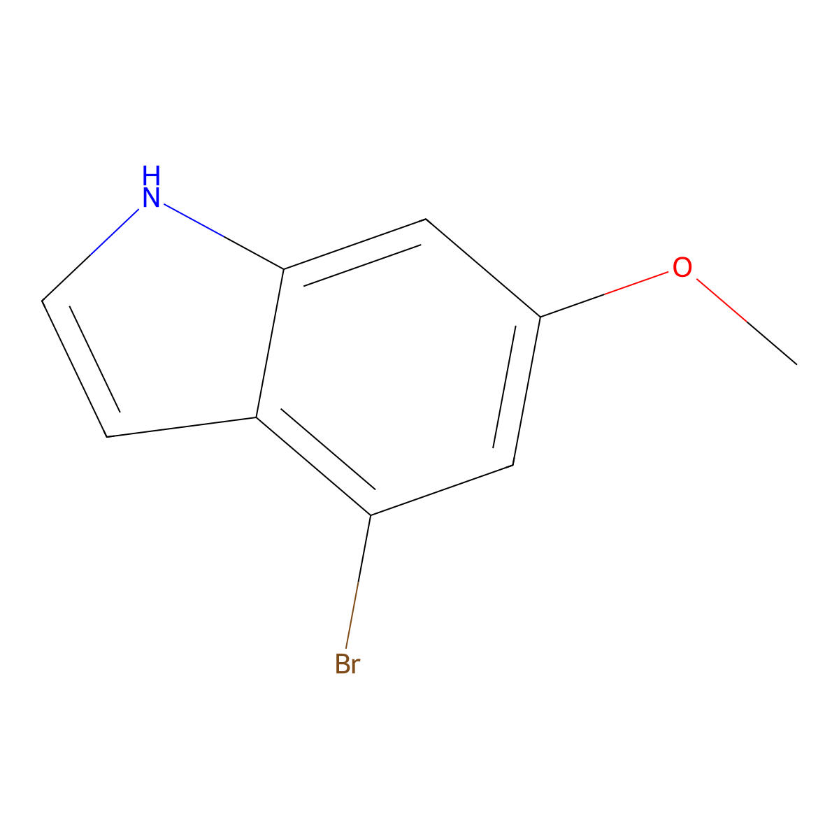 4-bromo-6-methoxy-1H-indole molecular structure, CAS 393553-55-4