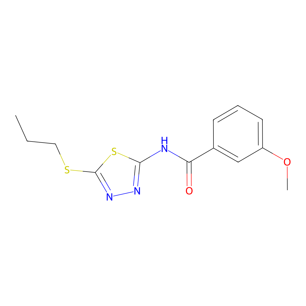 3-methoxy-N-(5-(propylthio)-1,3,4-thiadiazol-2-yl)benzamide molecular structure, CAS 393567-25-4