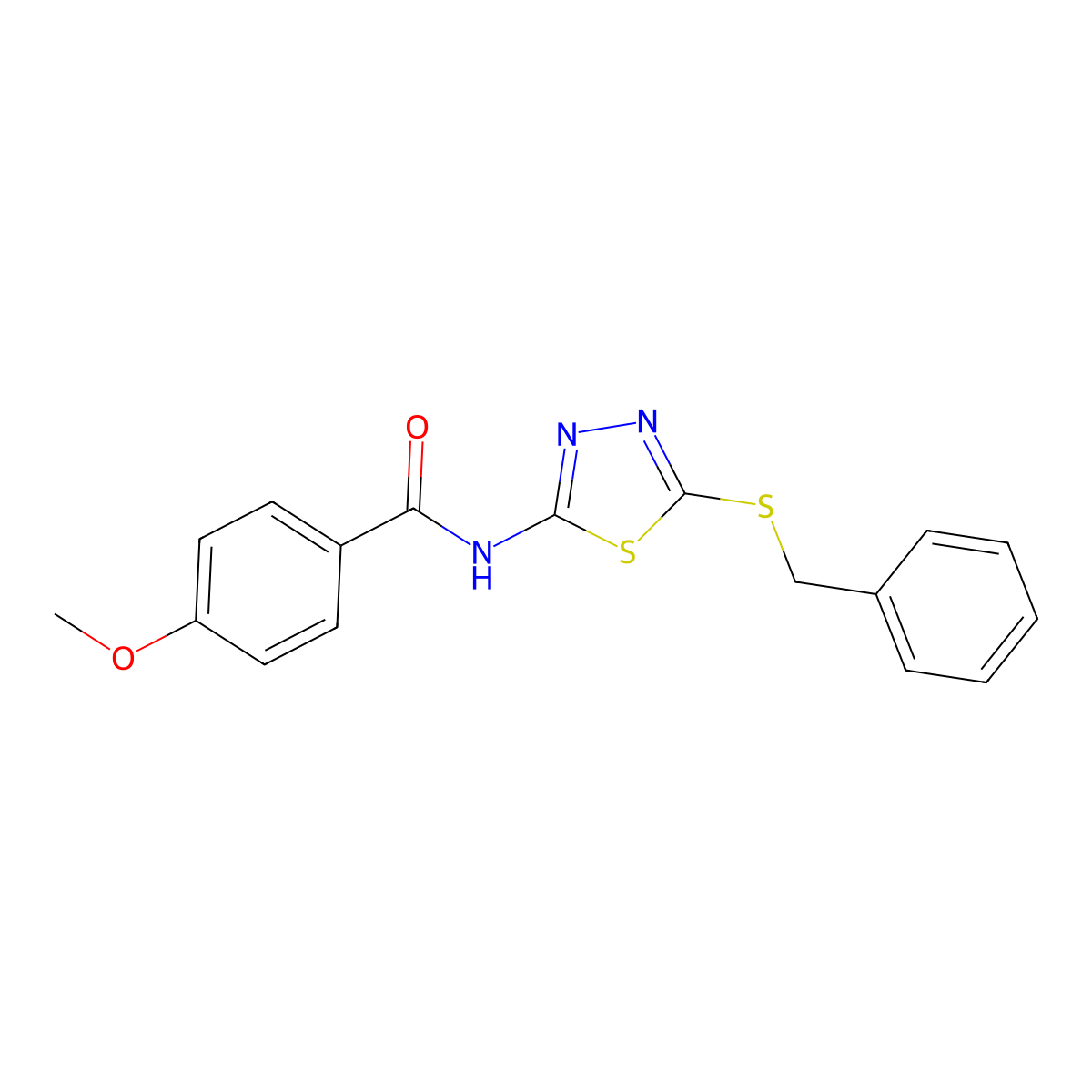 N-[5-(benzylsulfanyl)-1,3,4-thiadiazol-2-yl]-4-methoxybenzamide molecular structure, CAS 393567-30-1