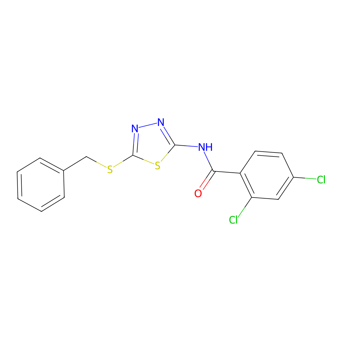 N-(5-benzylsulfanyl-1,3,4-thiadiazol-2-yl)-2,4-dichlorobenzamide molecular structure, CAS 393567-89-0