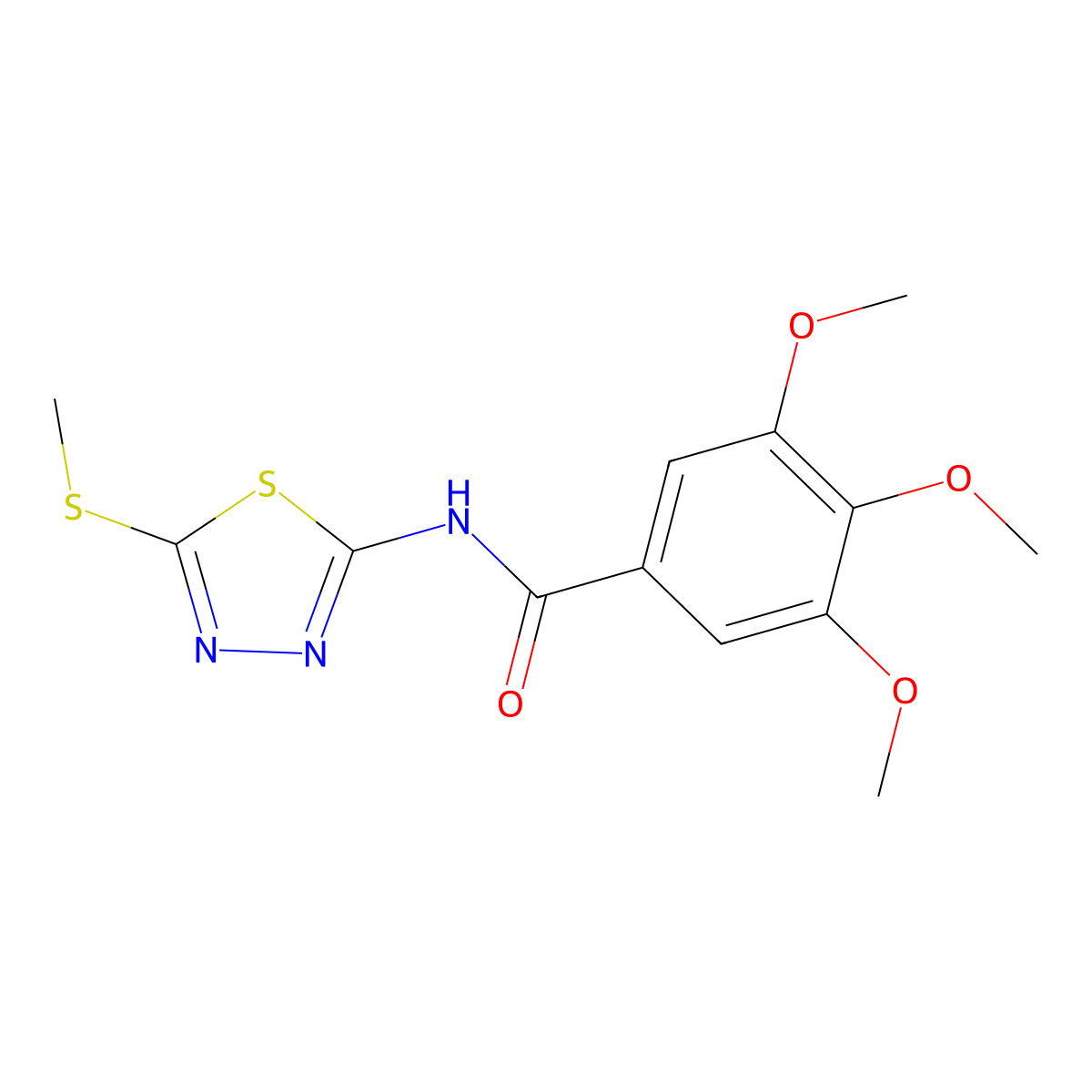 3,4,5-trimethoxy-N-(5-(methylthio)-1,3,4-thiadiazol-2-yl)benzamide molecular structure, CAS 393571-43-2