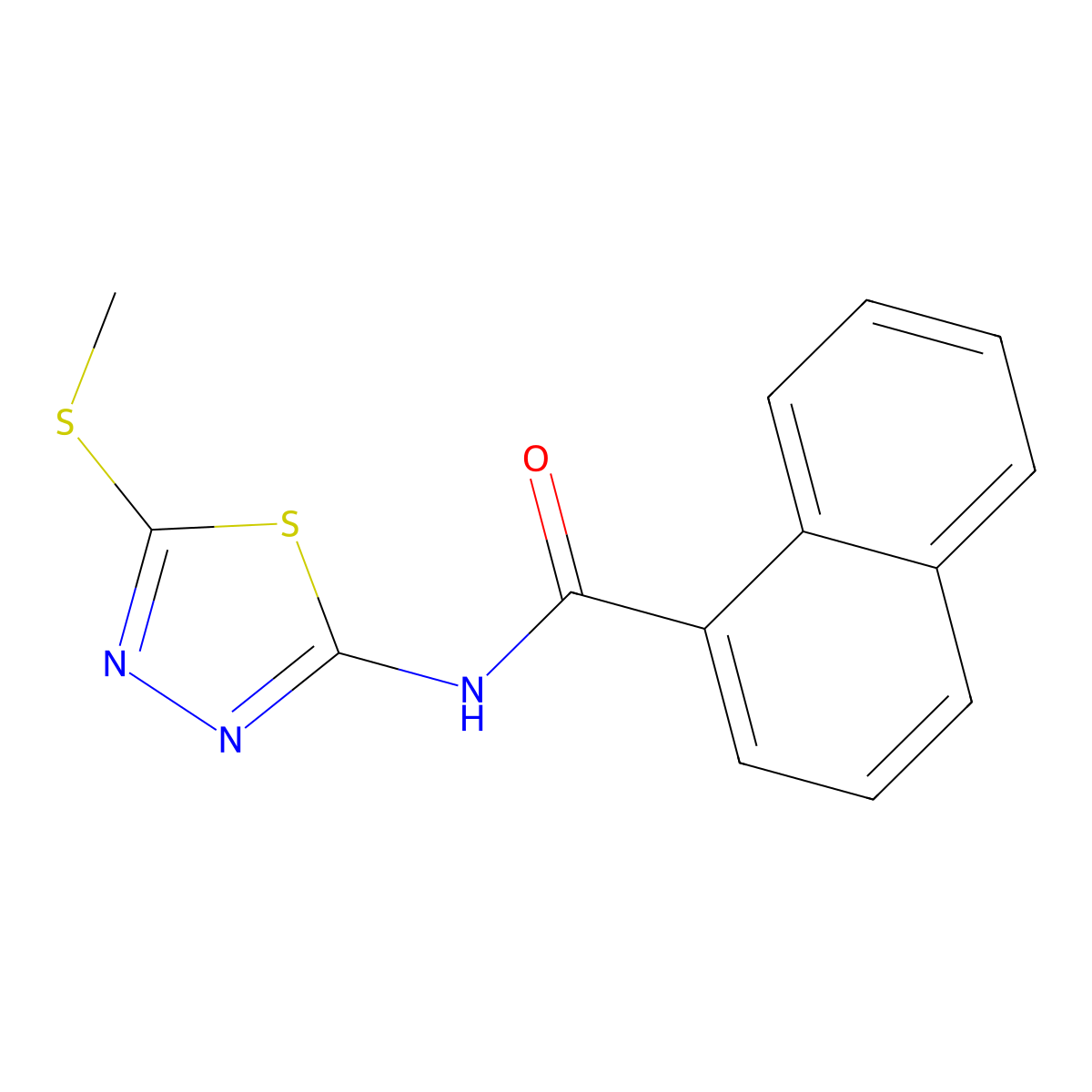 N-(5-(methylthio)-1,3,4-thiadiazol-2-yl)-1-naphthamide molecular structure, CAS 393571-56-7