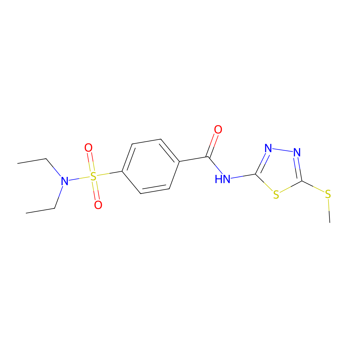 4-(N,N-diethylsulfamoyl)-N-(5-(methylthio)-1,3,4-thiadiazol-2-yl)benzamide molecular structure, CAS 393572-31-1