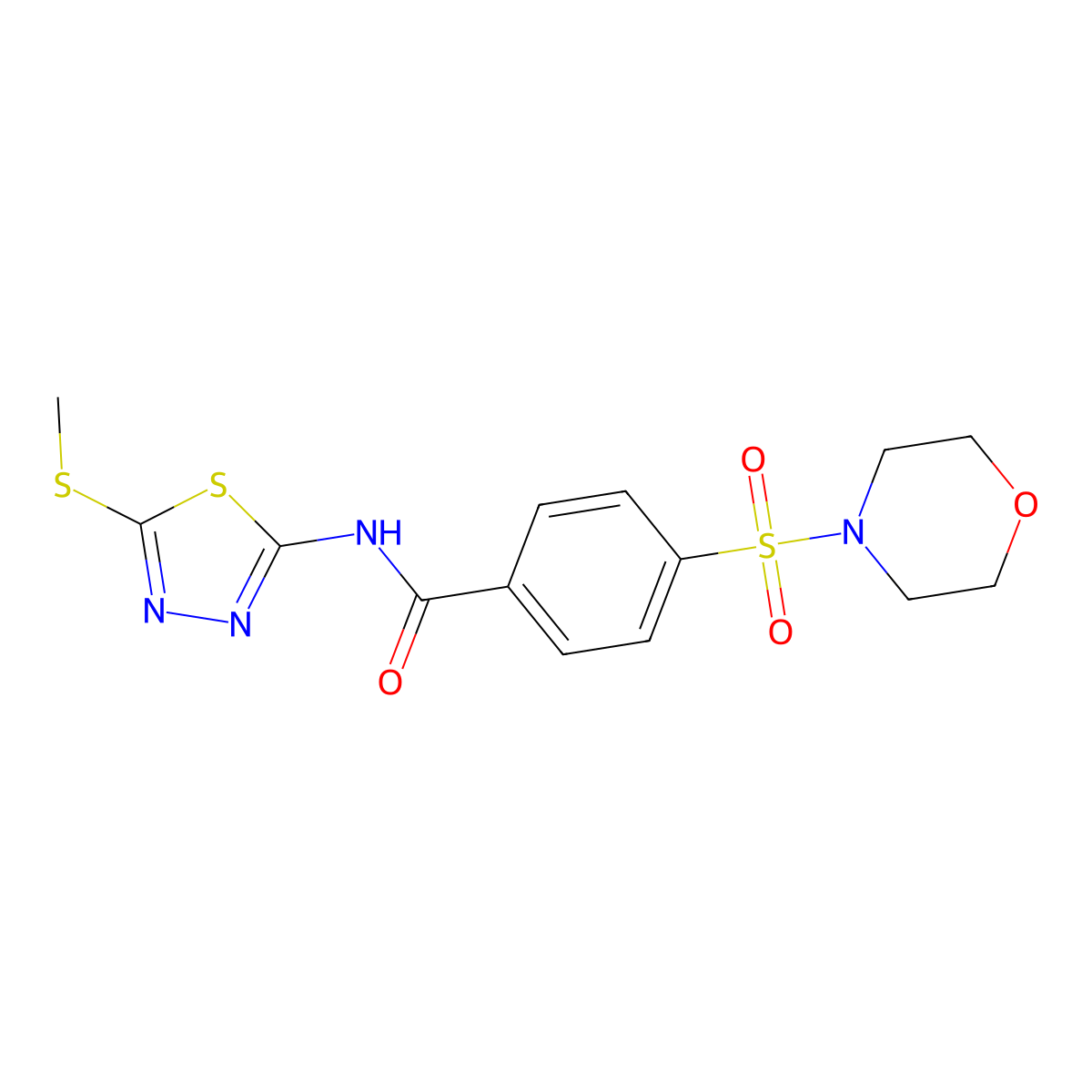 N-(5-(methylthio)-1,3,4-thiadiazol-2-yl)-4-(morpholinosulfonyl)benzamide molecular structure, CAS 393572-74-2