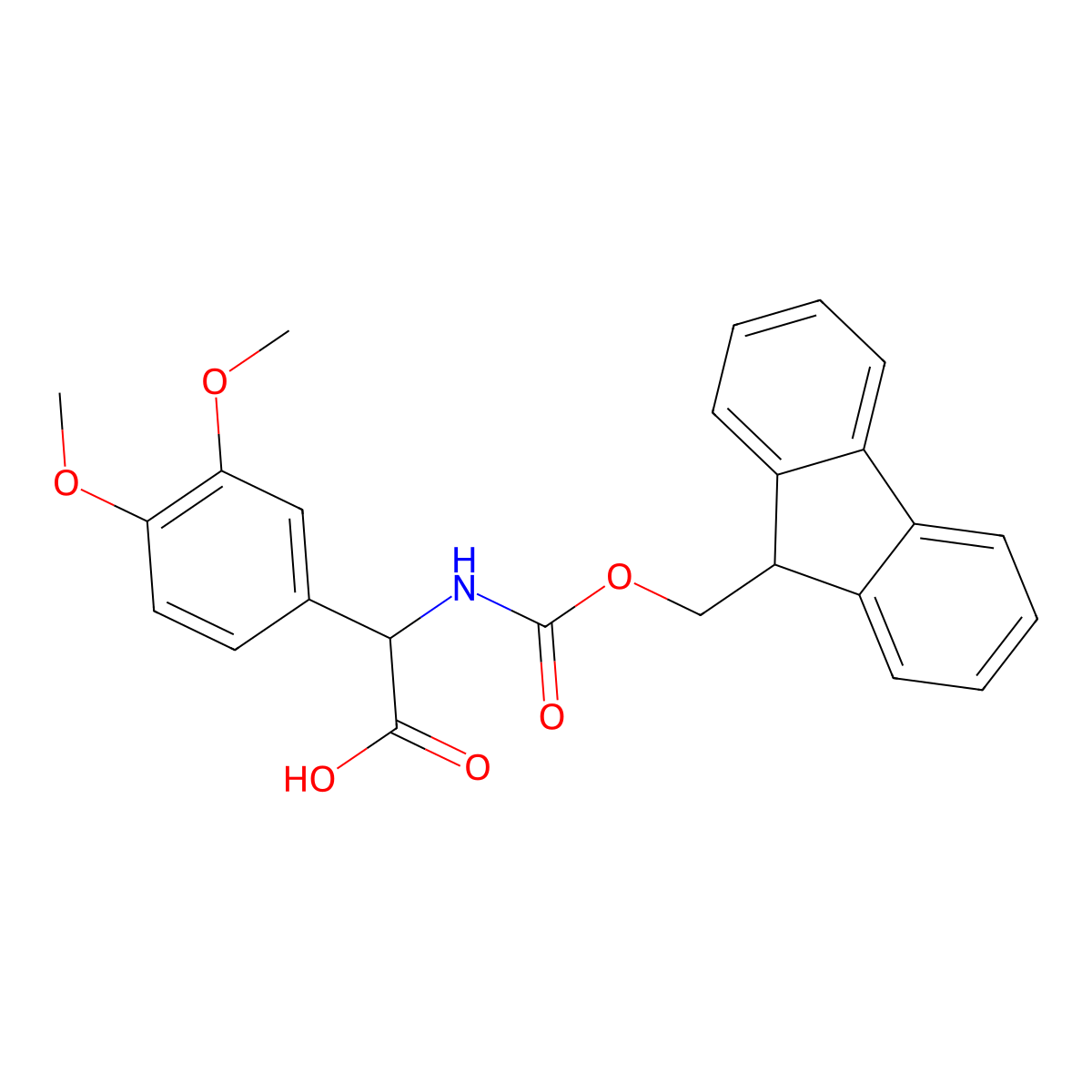 2-(3,4-dimethoxyphenyl)-2-({[(9H-fluoren-9-yl)methoxy]carbonyl}amino)acetic acid molecular structure, CAS 393581-65-2