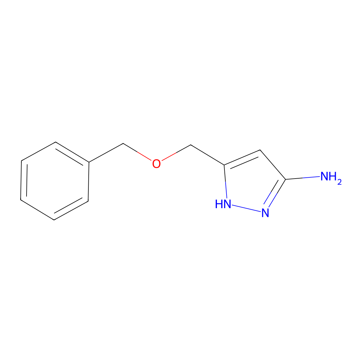 5-((Benzyloxy)methyl)-1H-pyrazol-3-amine molecular structure, CAS 393590-62-0