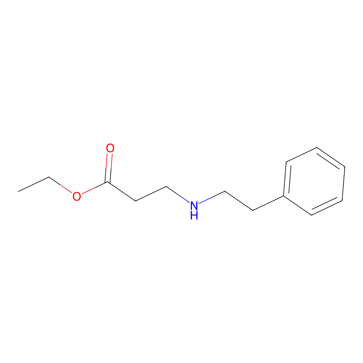 Ethyl 3-[(2-phenylethyl)amino]propanoate molecular structure, CAS 3936-54-7