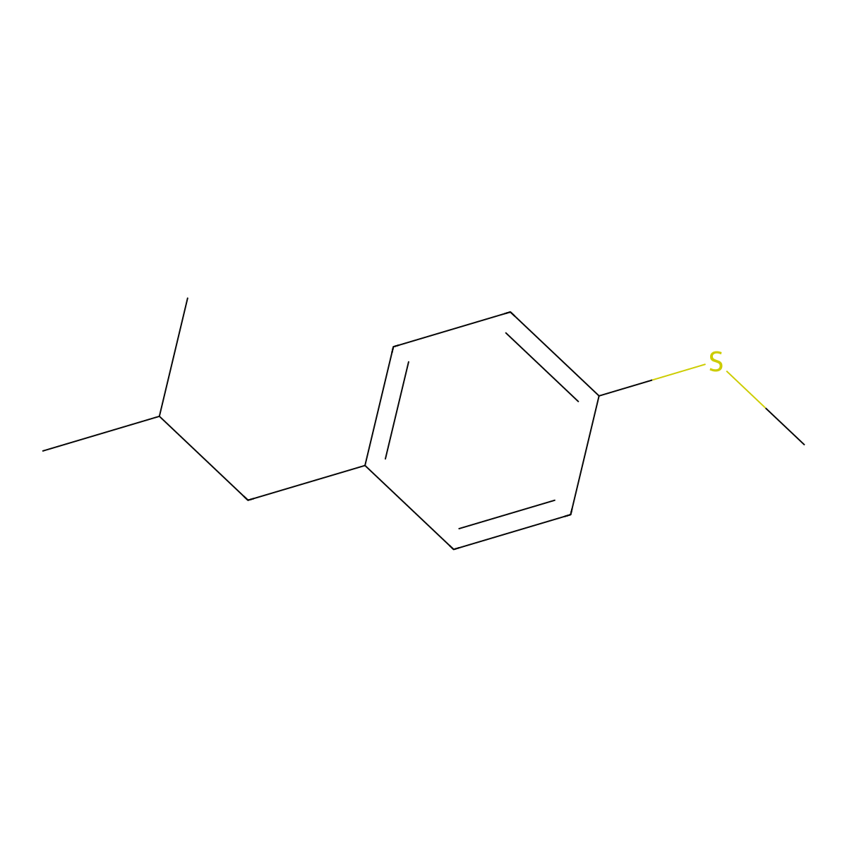 4-iso-Butylphenyl methyl sulfide molecular structure, CAS 393781-53-8