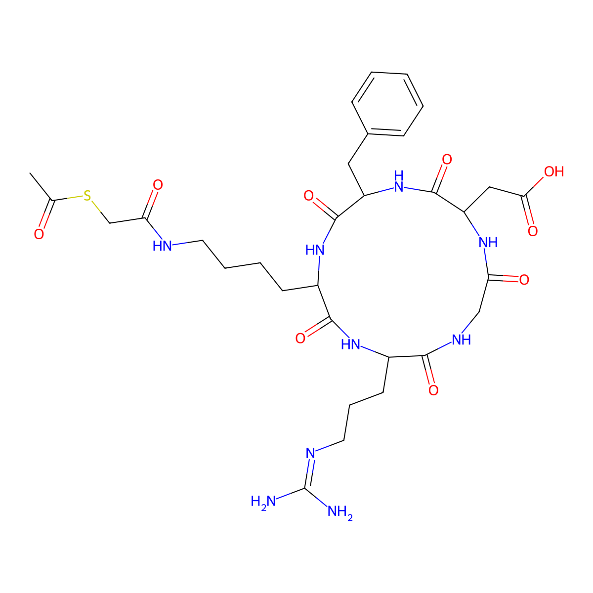 cRGDfK-thioacetyl ester molecular structure, CAS 393781-65-2