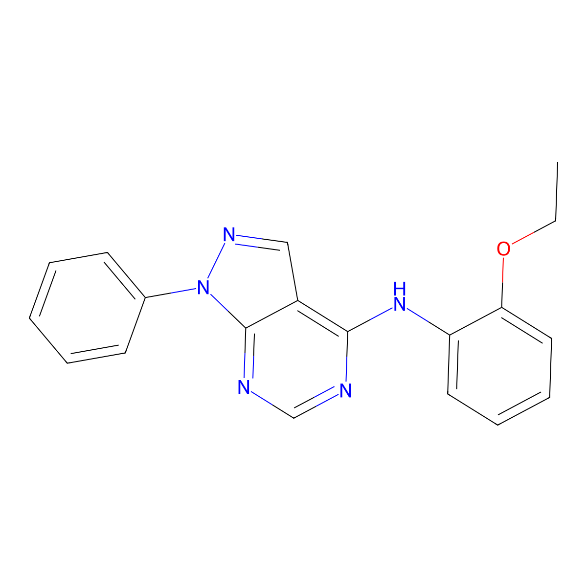 N-(2-ethoxyphenyl)-1-phenyl-1H-pyrazolo[3,4-d]pyrimidin-4-amine molecular structure, CAS 393785-54-1