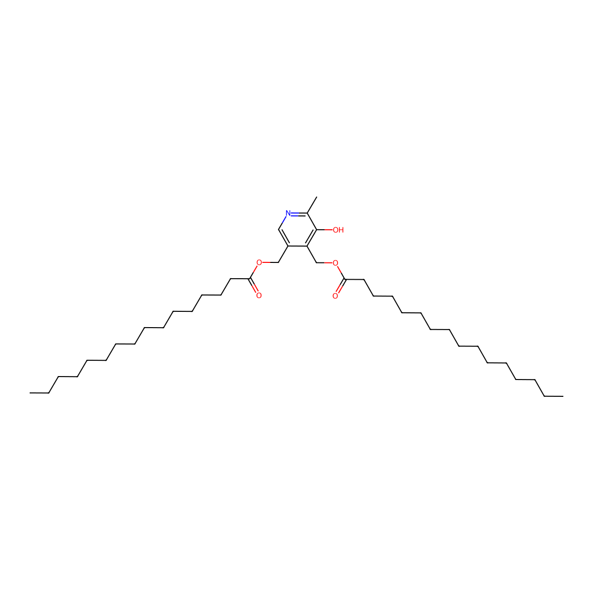 Palmitic acid, diester with 5-hydroxy-6-methylpyridine-3,4-dimethanol molecular structure, CAS 39379-66-3