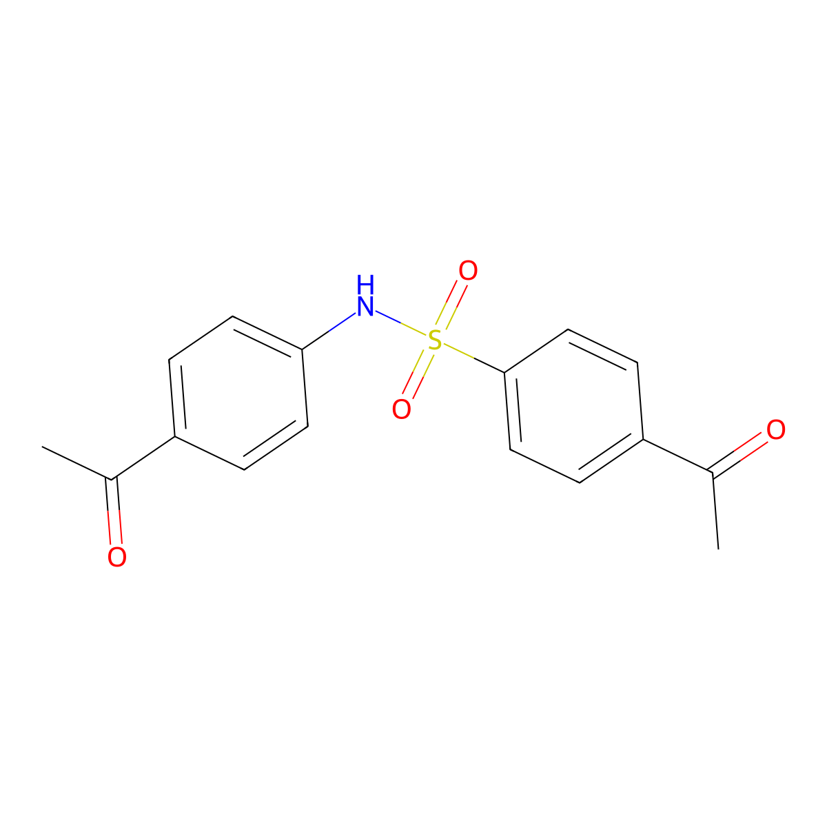 4-acetyl-N-(4-acetylphenyl)benzenesulfonamide molecular structure, CAS 3938-65-6