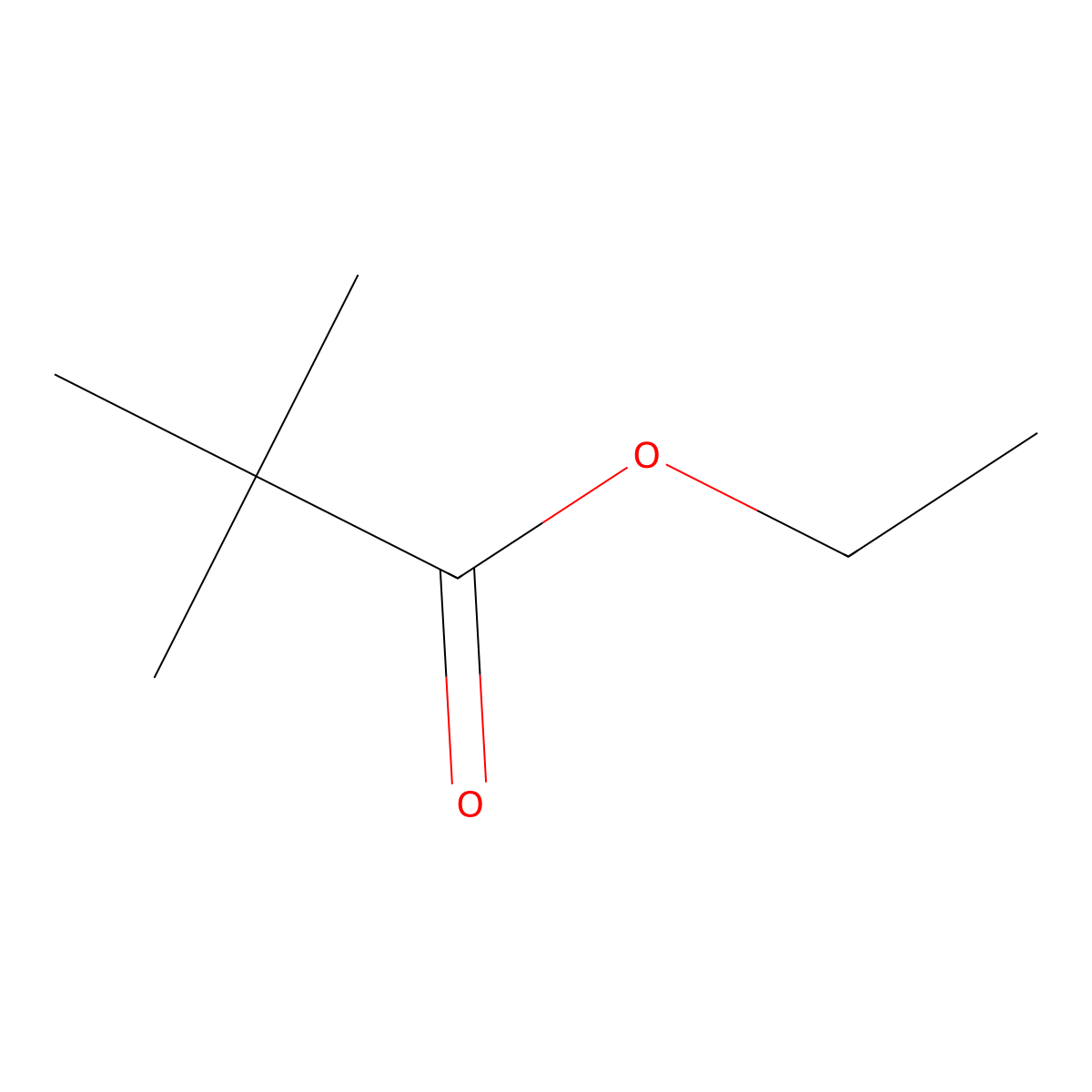 Ethyl pivalate molecular structure, CAS 3938-95-2