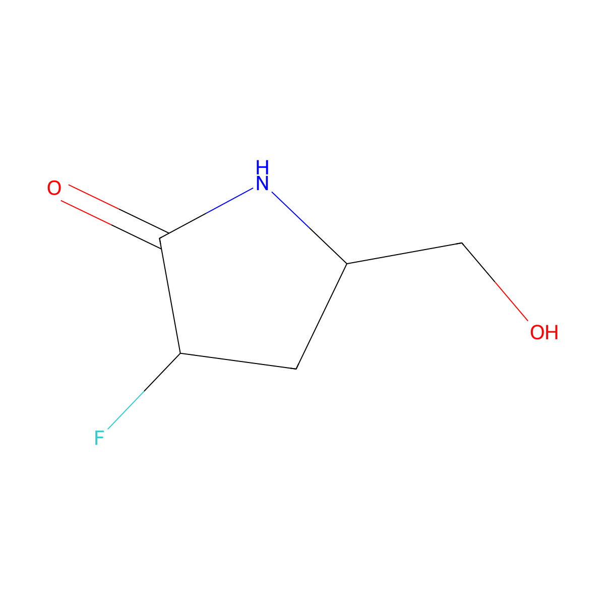 (3R,5S)-3-fluoro-5-(hydroxymethyl)pyrrolidin-2-one molecular structure, CAS 393810-24-7