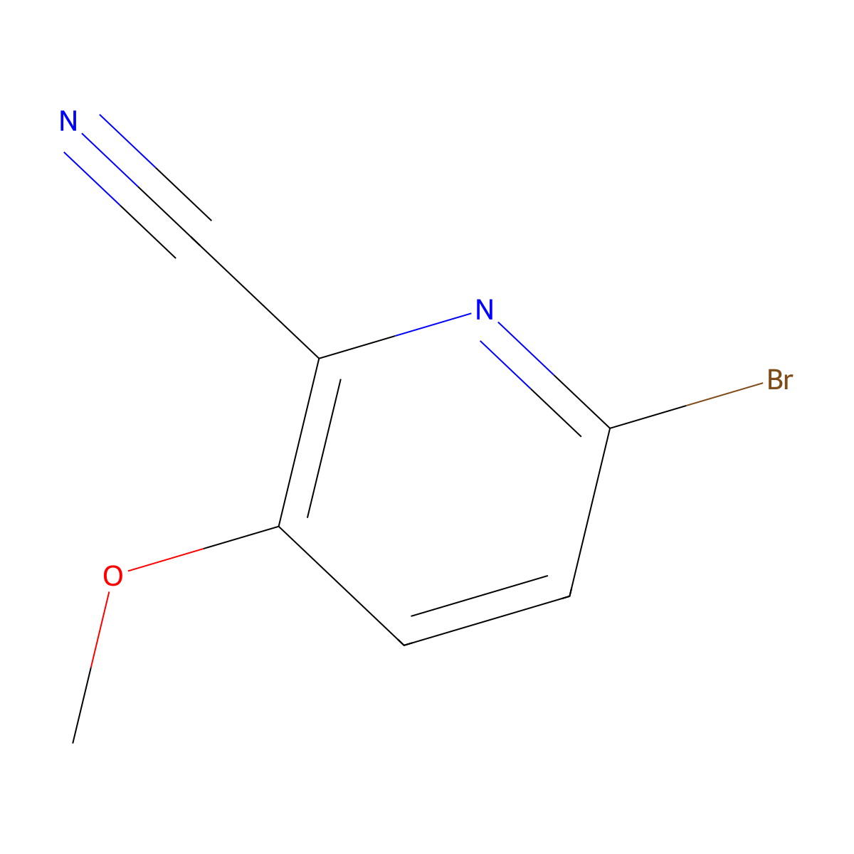 6-Bromo-3-methoxypicolinonitrile molecular structure, CAS 393813-61-1