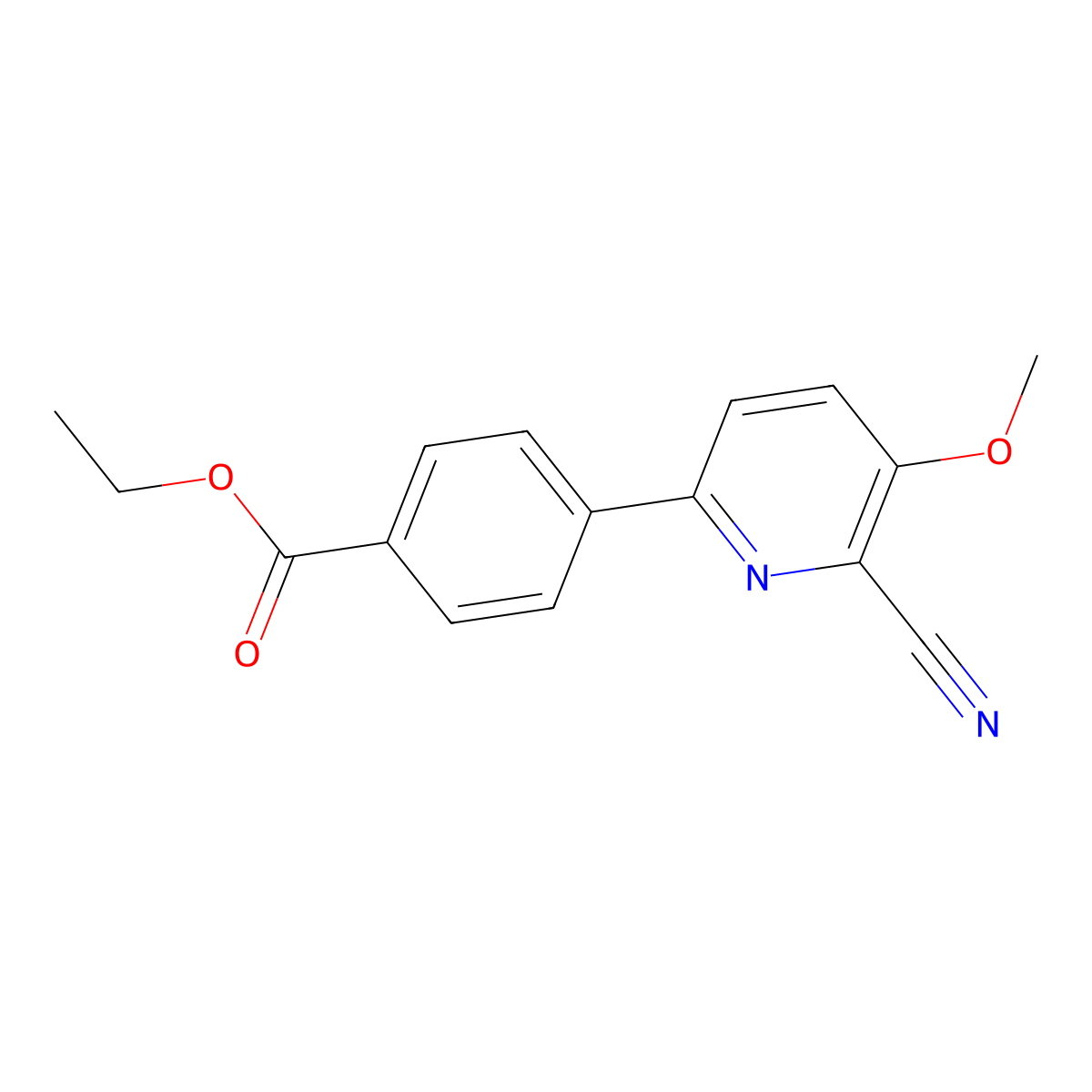 4-(6-Cyano-5-methoxy-pyridin-2-yl)-benzoic acid ethyl ester molecular structure, CAS 393813-62-2