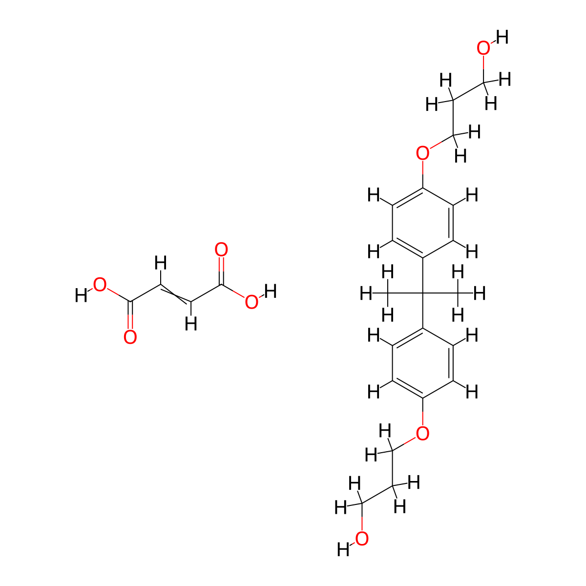But-2-enedioic acid--3,3'-[propane-2,2-diylbis(4,1-phenyleneoxy)]di(propan-1-ol) (1/1) molecular structure, CAS 39382-25-7