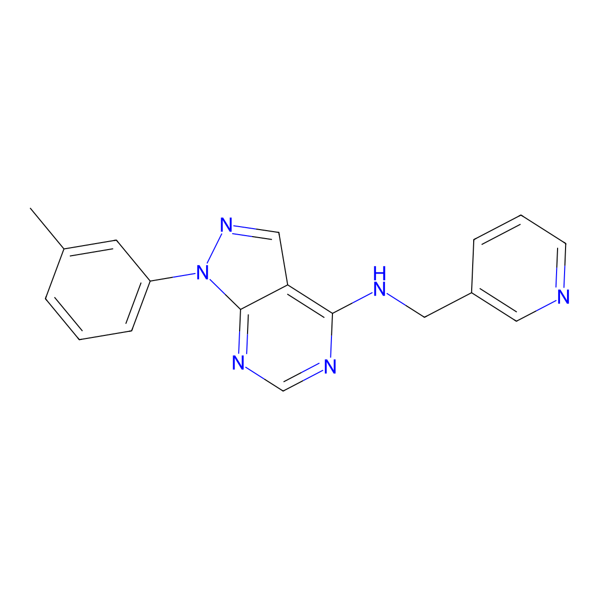 [1-(3-Methylphenyl)pyrazolo[4,5-e]pyrimidin-4-yl](3-pyridylmethyl)amine molecular structure, CAS 393820-46-7