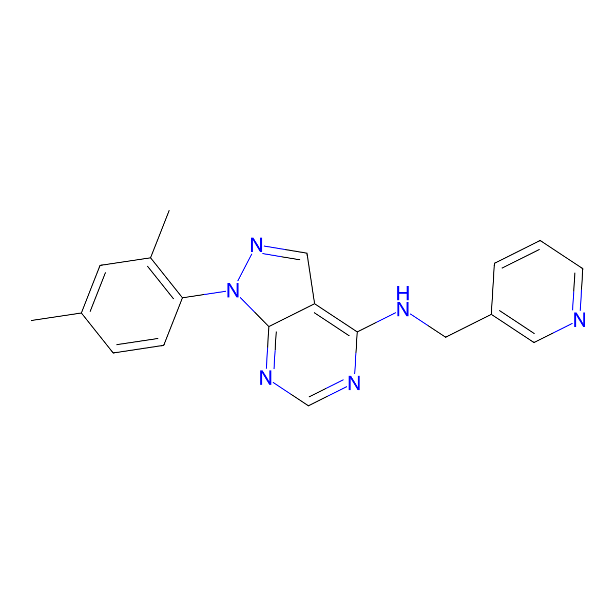 [1-(2,4-Dimethylphenyl)pyrazolo[4,5-e]pyrimidin-4-yl](3-pyridylmethyl)amine molecular structure, CAS 393822-78-1