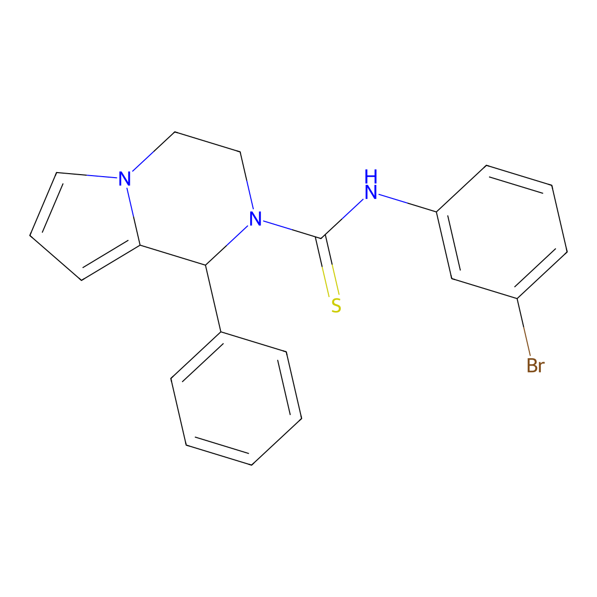 N-(3-bromophenyl)-1-phenyl-3,4-dihydropyrrolo[1,2-a]pyrazine-2(1H)-carbothioamide molecular structure, CAS 393823-60-4