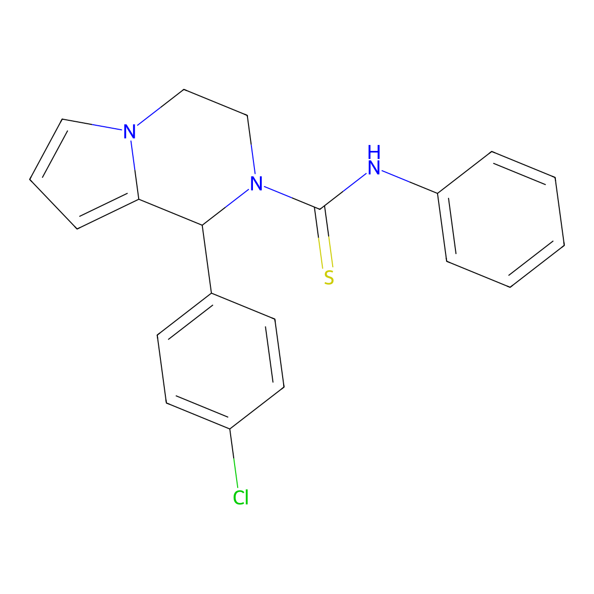 1-(4-chlorophenyl)-N-phenyl-3,4-dihydropyrrolo[1,2-a]pyrazine-2(1H)-carbothioamide molecular structure, CAS 393823-82-0