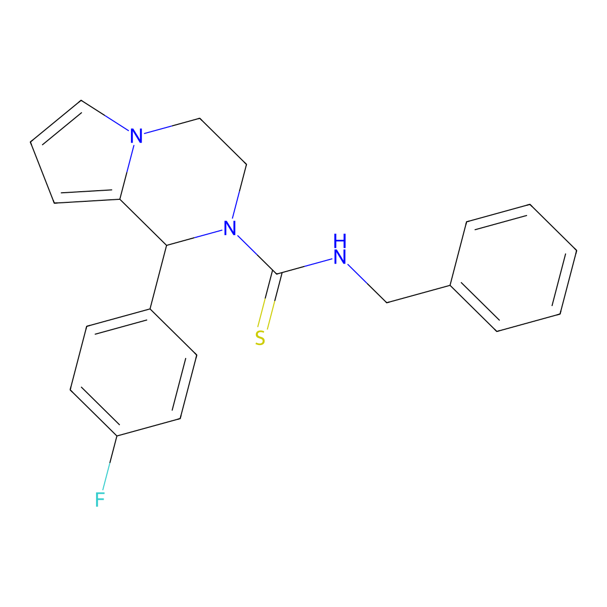 N-benzyl-1-(4-fluorophenyl)-3,4-dihydropyrrolo[1,2-a]pyrazine-2(1H)-carbothioamide molecular structure, CAS 393824-13-0