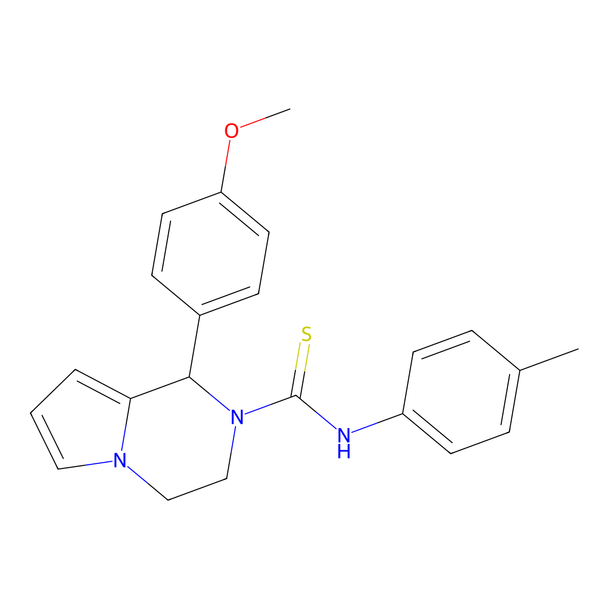 1-(4-methoxyphenyl)-N-(p-tolyl)-3,4-dihydropyrrolo[1,2-a]pyrazine-2(1H)-carbothioamide molecular structure, CAS 393824-51-6