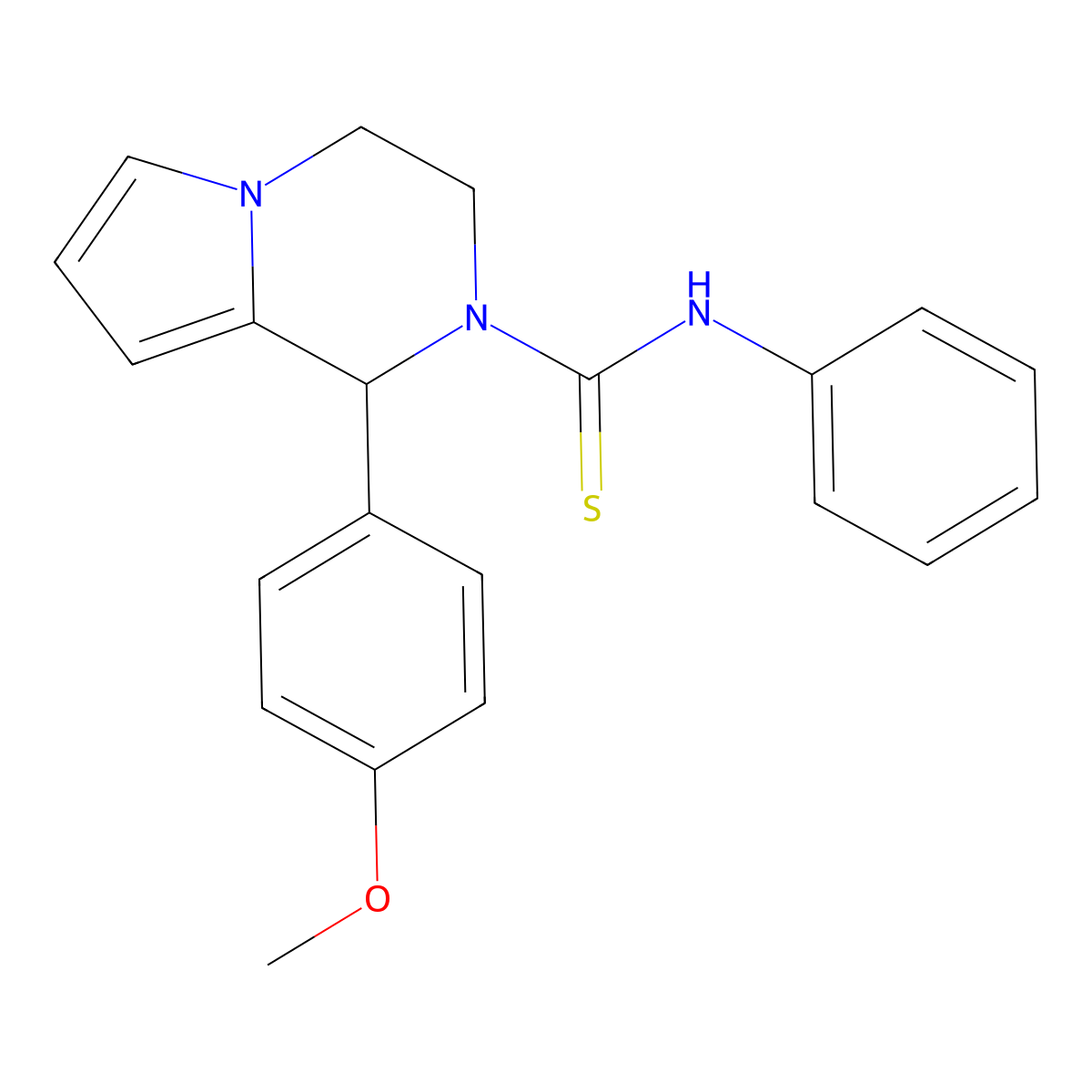 1-(4-methoxyphenyl)-N-phenyl-3,4-dihydropyrrolo[1,2-a]pyrazine-2(1H)-carbothioamide molecular structure, CAS 393824-53-8