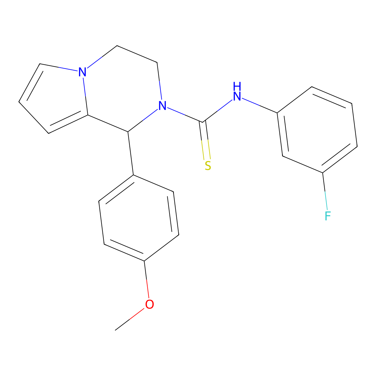 N-(3-fluorophenyl)-1-(4-methoxyphenyl)-3,4-dihydropyrrolo[1,2-a]pyrazine-2(1H)-carbothioamide molecular structure, CAS 393824-64-1