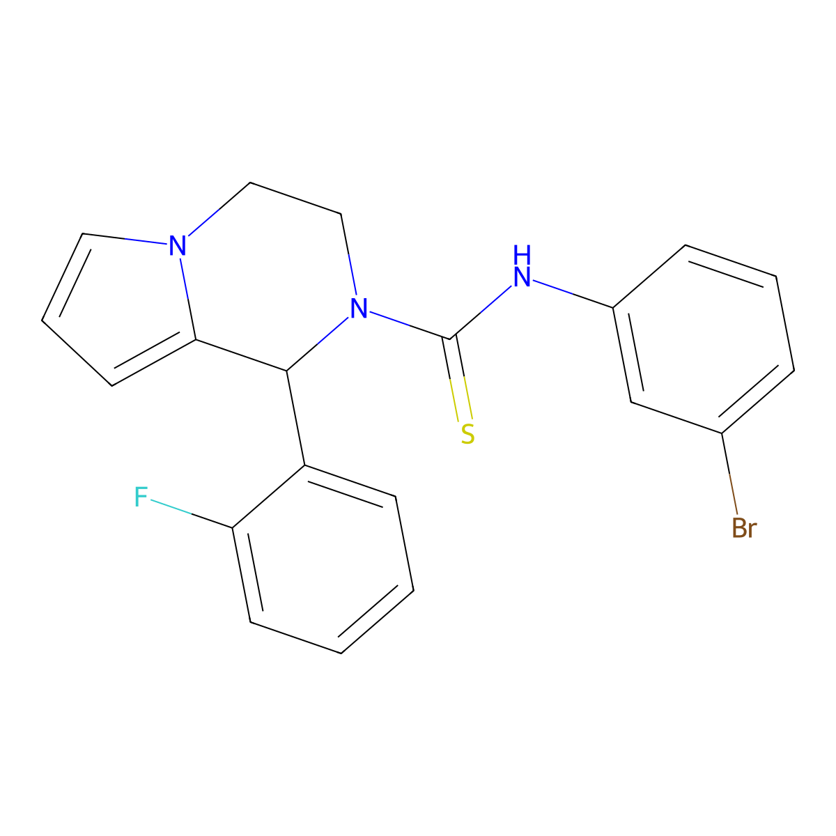 N-(3-bromophenyl)-1-(2-fluorophenyl)-3,4-dihydropyrrolo[1,2-a]pyrazine-2(1H)-carbothioamide molecular structure, CAS 393824-99-2